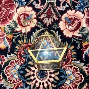 Gold Triangle Shaped Hanging Air Plant Holder